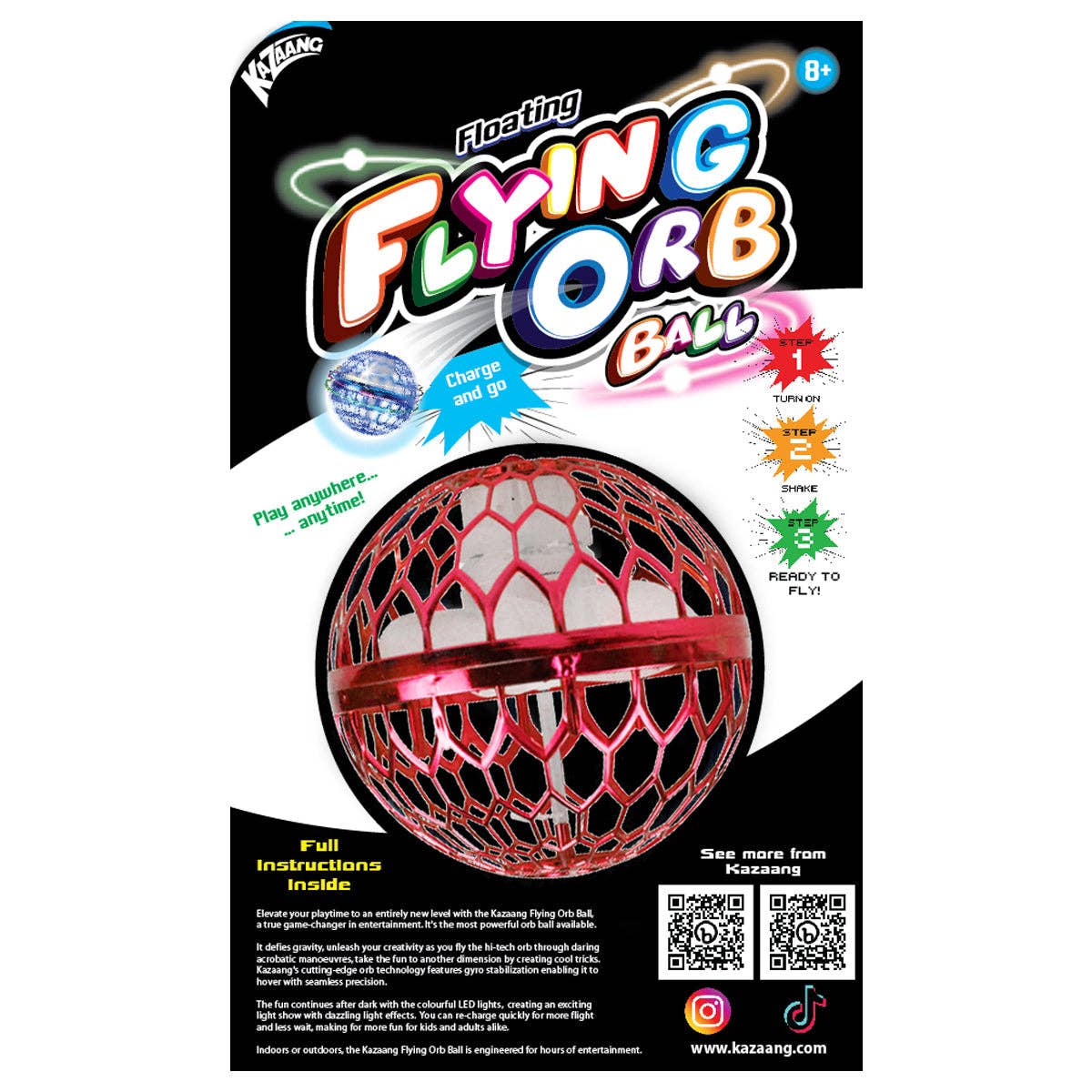 BMS Brands North America - Wholesale Light-Up Toy - Kids & Baby - Floating Flying Orb Ball - Red3