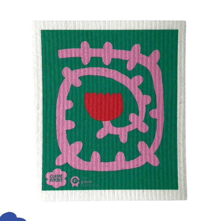 Flowerheart Swedish Dishcloth Spruce for wholesale by The Green Collective