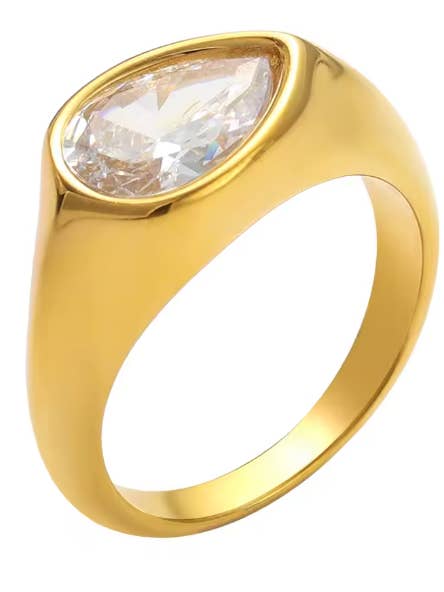 Elysian Eye Ring- Stainless Steel 14K Gold Ring for wholesale by HoopLa