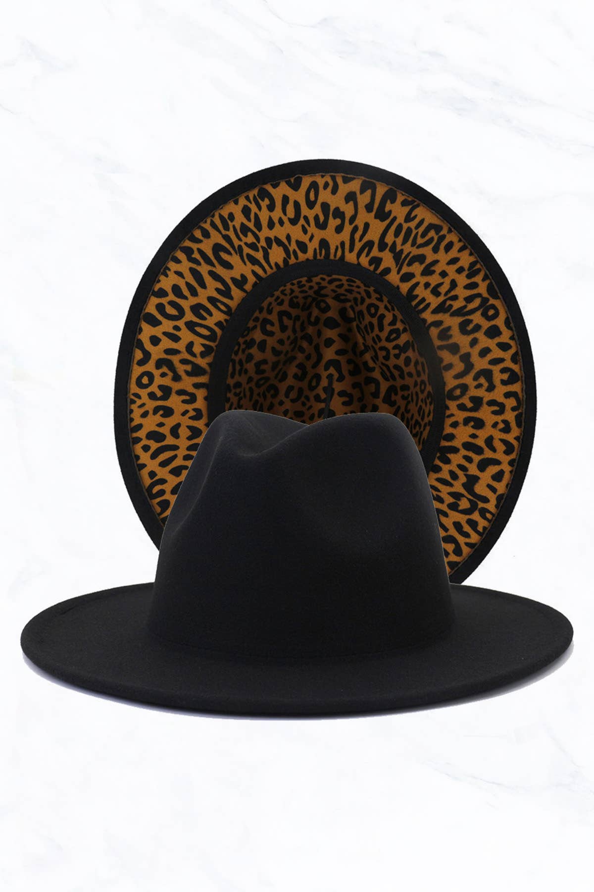 Suzie Q USA - Wholesale Fedora - Women's - Double Sided Color Matching Leopard Jazz Hat1