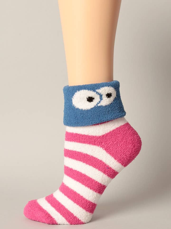 Eyeballs Soft Fluffy Warm Sleeping Socks for wholesale on Faire9