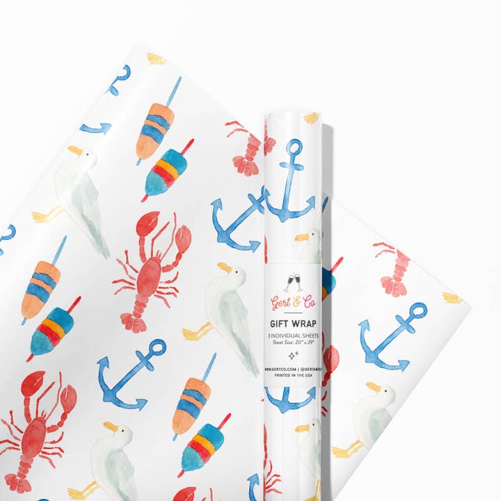 Gert & Co - Vendita all'ingrosso Rotoli di carta da regalo - Confezione regalo Coastal | Confezione regalo Maine Lobster1