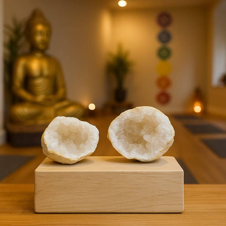 Naturlig Geod Vit Kristall Klar Kvarts 8-10 cm för wholesale av Etnico del Mondo