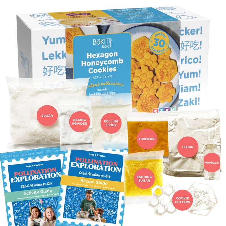 Hexagon Honeycomb Cookies - Pollination DIY Baking Kit for wholesale by BaKIT Box