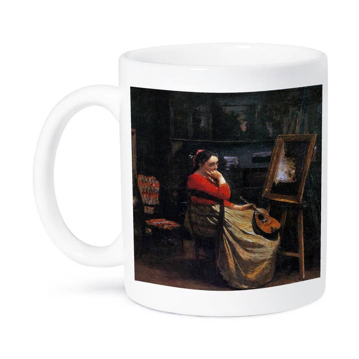 3dRose - Wholesale Coffee Mug - 3dRose, The Studio Young Woman with a Mandolin by Jean Baptiste Camille Corot, Mug8