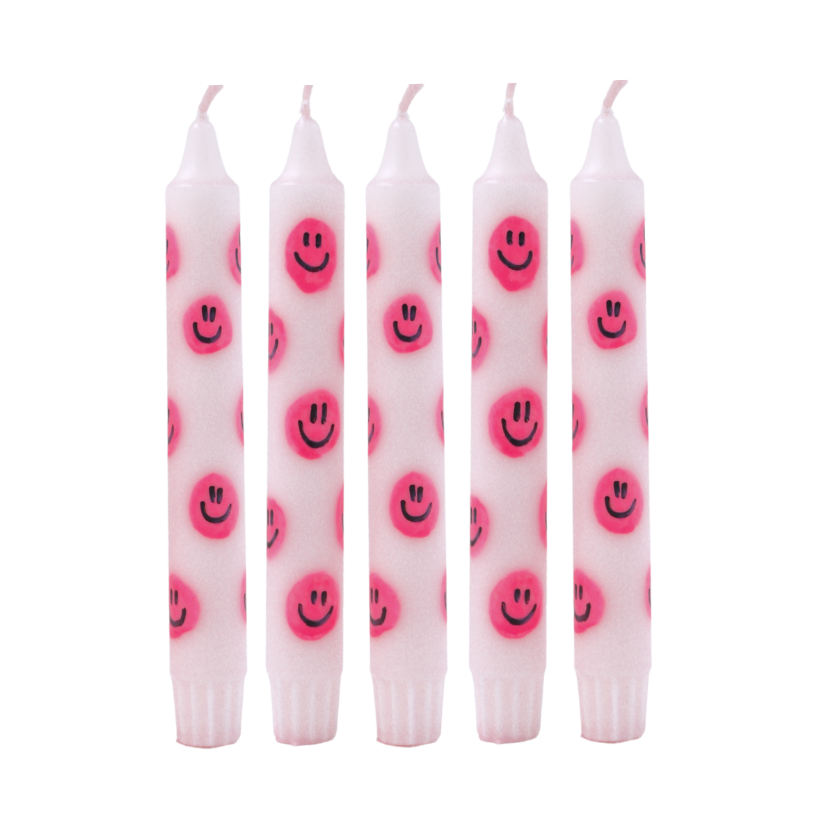Aifcandles - Wholesale Tapered Candle/Candlestick - Dinner Candle Smiley Pink3