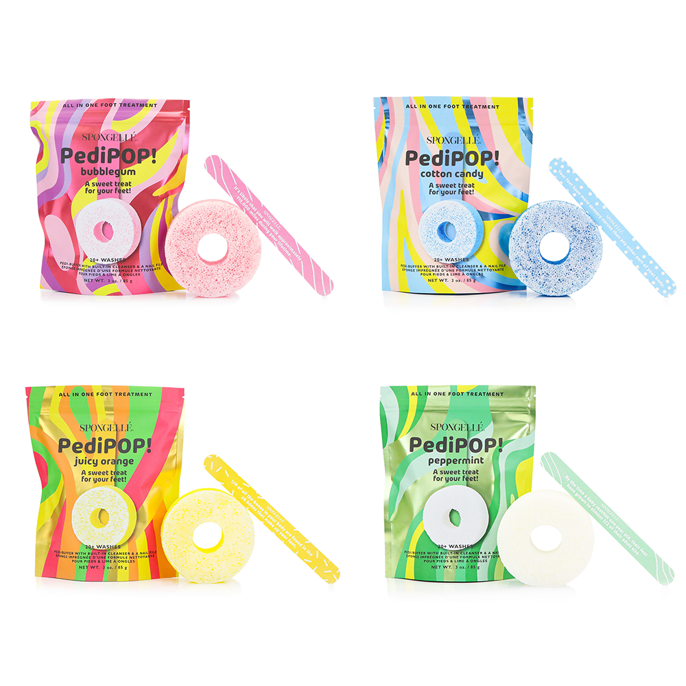 Spongellé | Valentines Day Gifts | Easter Gifts - Wholesale Nail File - PediPOP Pedi Buffer & Nail File Assorted Pack | Clean Beauty1