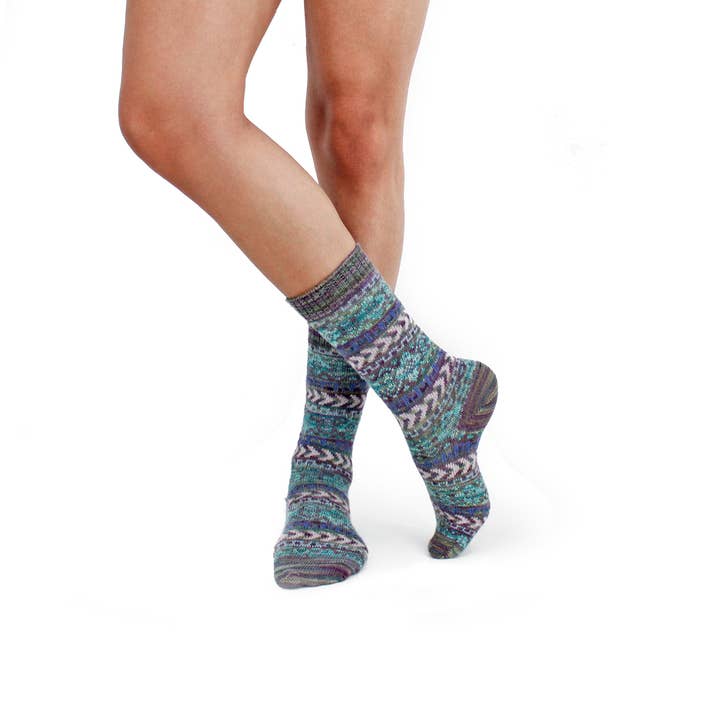 Lanart Alpaca - Vente Chaussettes – unisexe - Chaussettes unisexes en alpaga bébé Frida Blue8