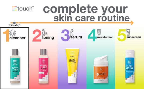 Touch Skin Care - Vente Nettoyants pour le visage - Nettoyant pour le visage à 10 % d'acide glycolique (177 ml)5