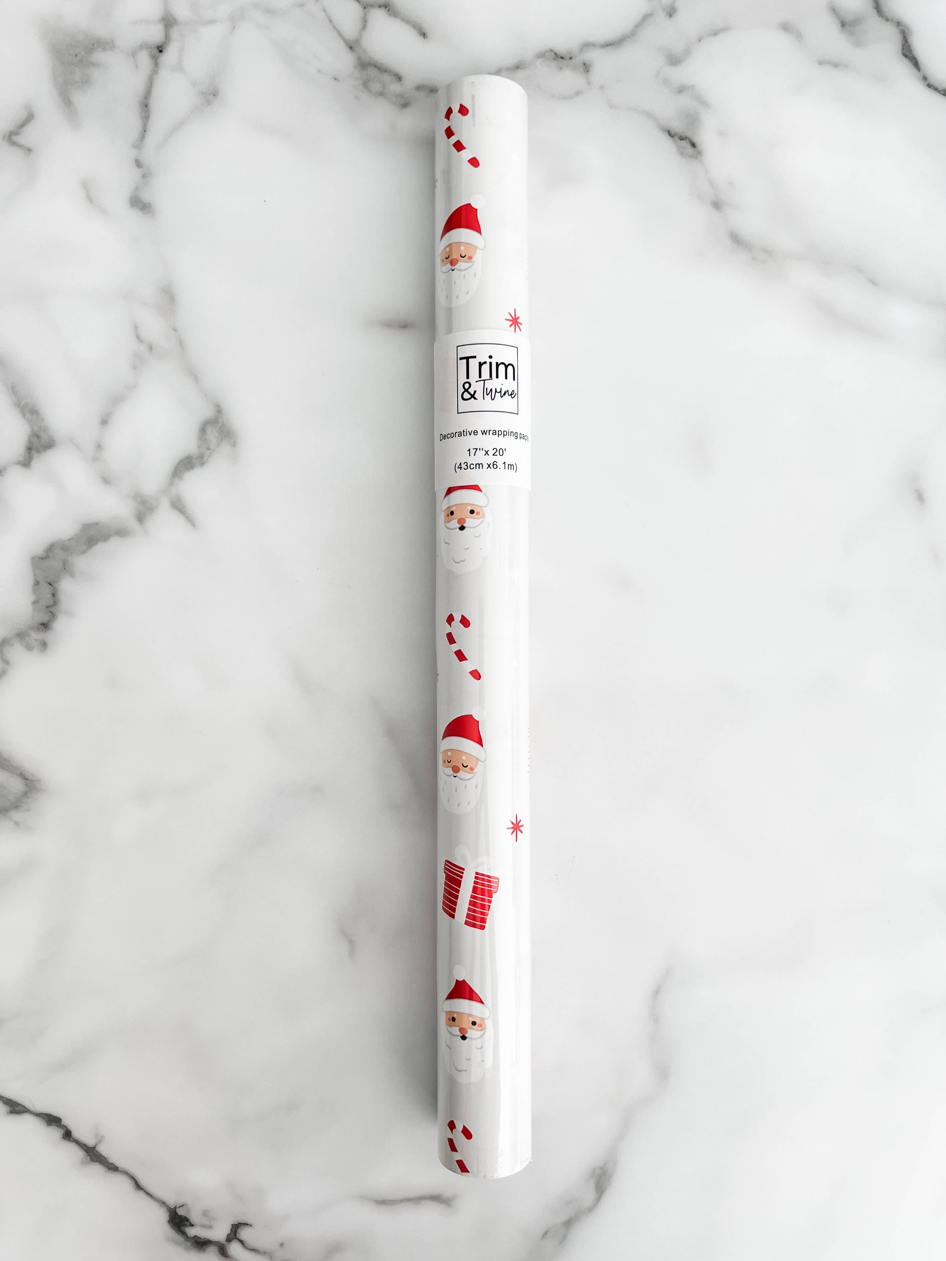 Trim & Twine - Wholesale Wrapping Paper Roll - Santa Christmas Wrapping Paper Roll 2