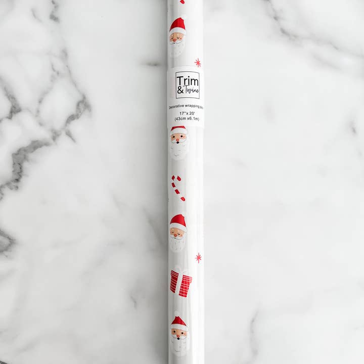Trim & Twine - Wholesale Wrapping Paper Roll - Santa Christmas Wrapping Paper Roll 2