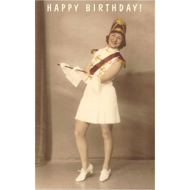 Found Image Press - Wholesale Art Print - Art Print HB-238 Happy Birthday, Majorette
