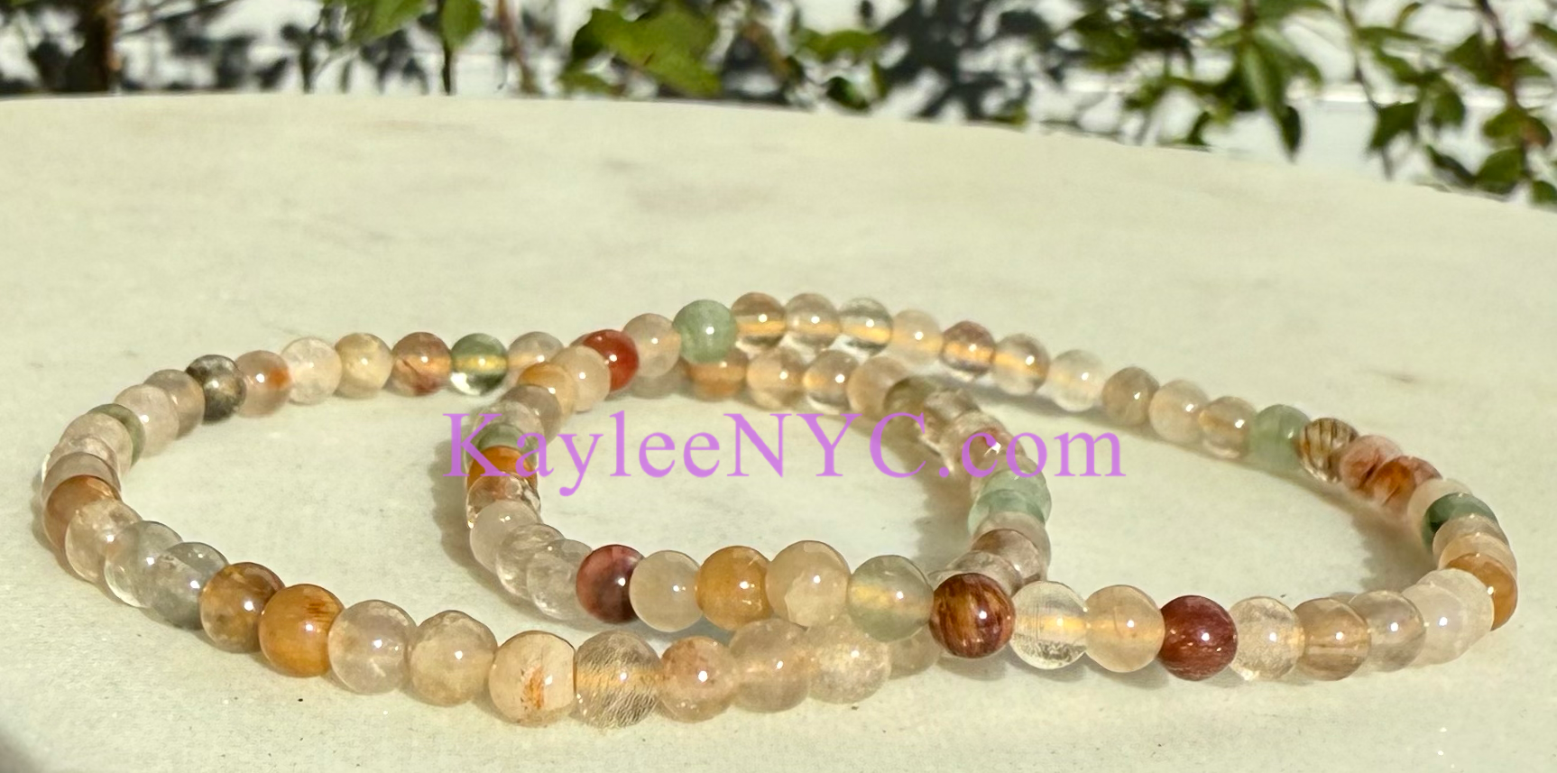 KayleeNYC - Wholesale Beaded Bracelet - Natural Amphibole Quartz 4mm 7.5” Stretch Bracelet1