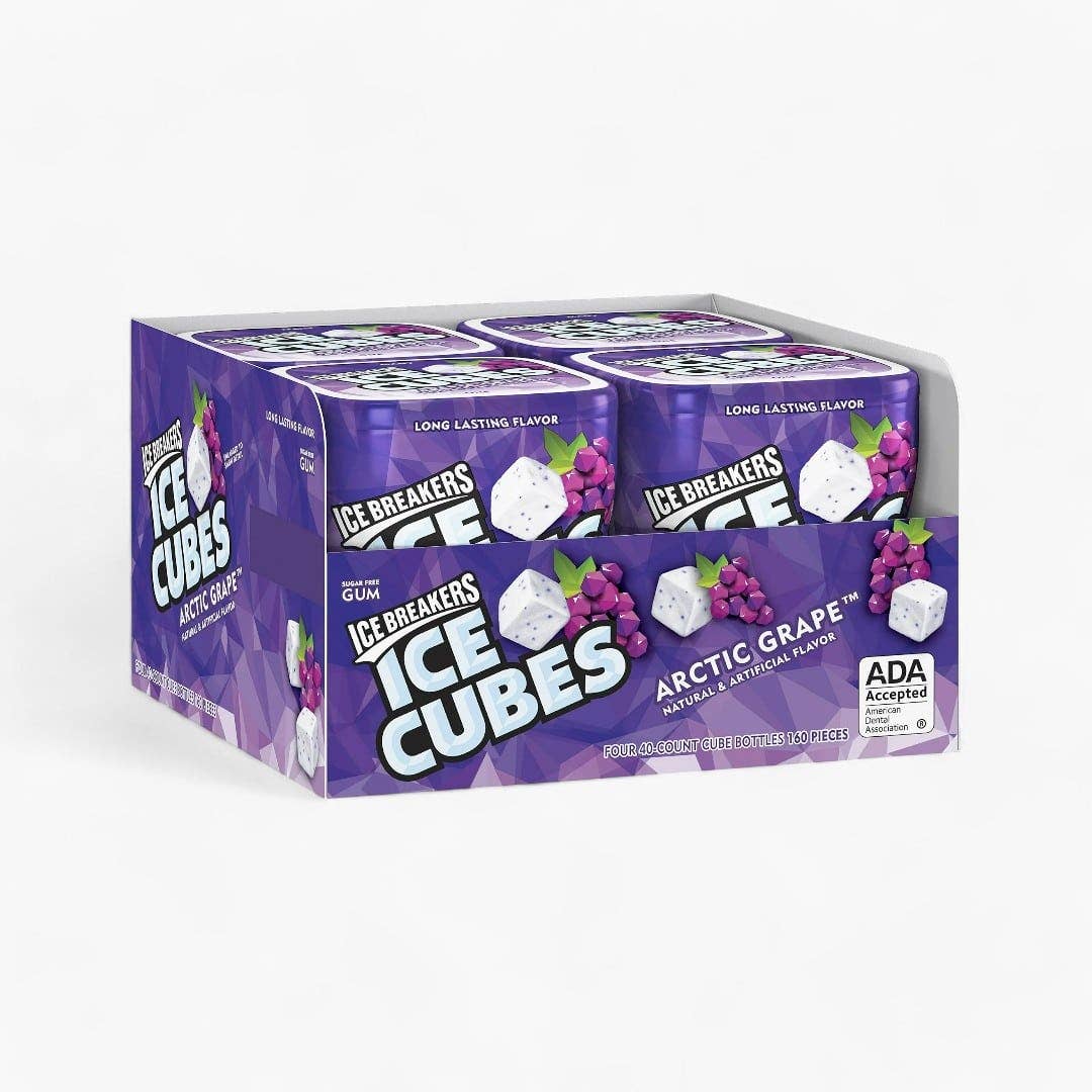 L&F Universal Goods - Wholesale Chewing Gum - Hersheys Ice Breakers Ice Cube Grape Bottle 4Ct/3.24Oz