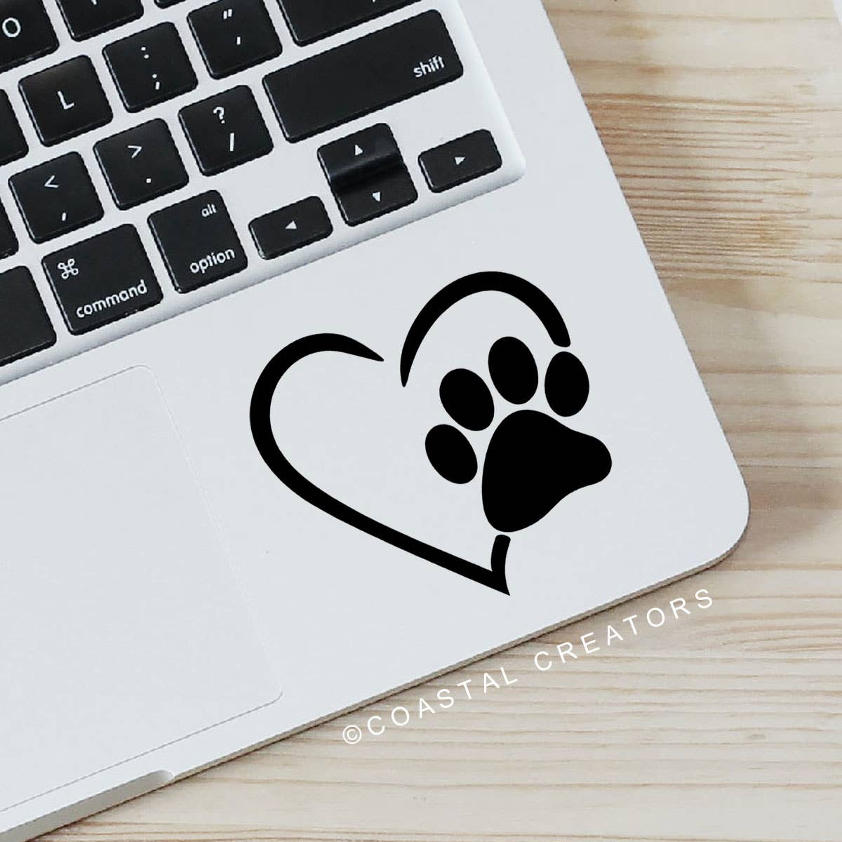 Coastal Creators of Connecticut - Wholesale Sticker - Heart Dog Paw Black Vinyl Laptop Transfer Sticker (Packaged)3