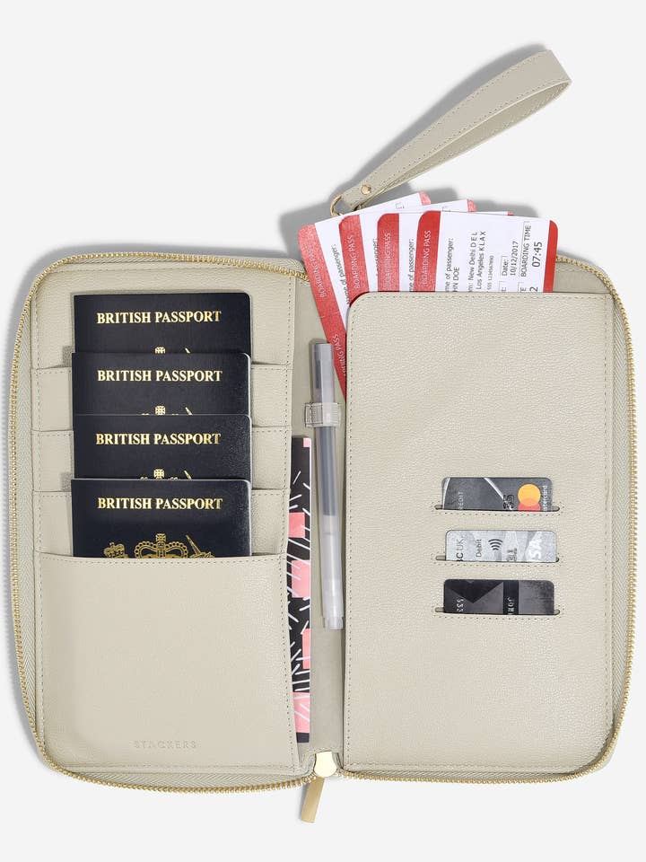 Oatmeal & Linen Passport Travel Organiser for wholesale by Stackers