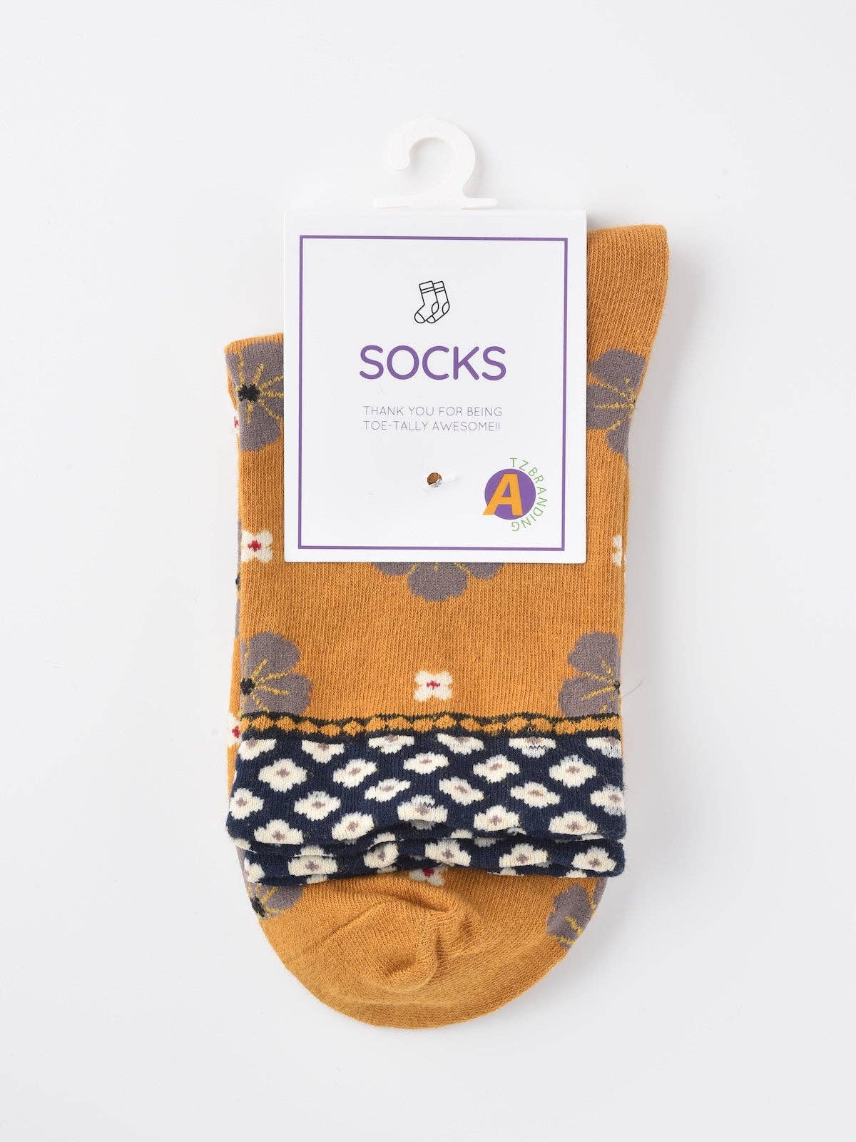 Funkyrel® Atzbranding Limited - Wholesale Socks - Women's - Rufia - Colorful Floral Pattern Mid-Calf Socks13