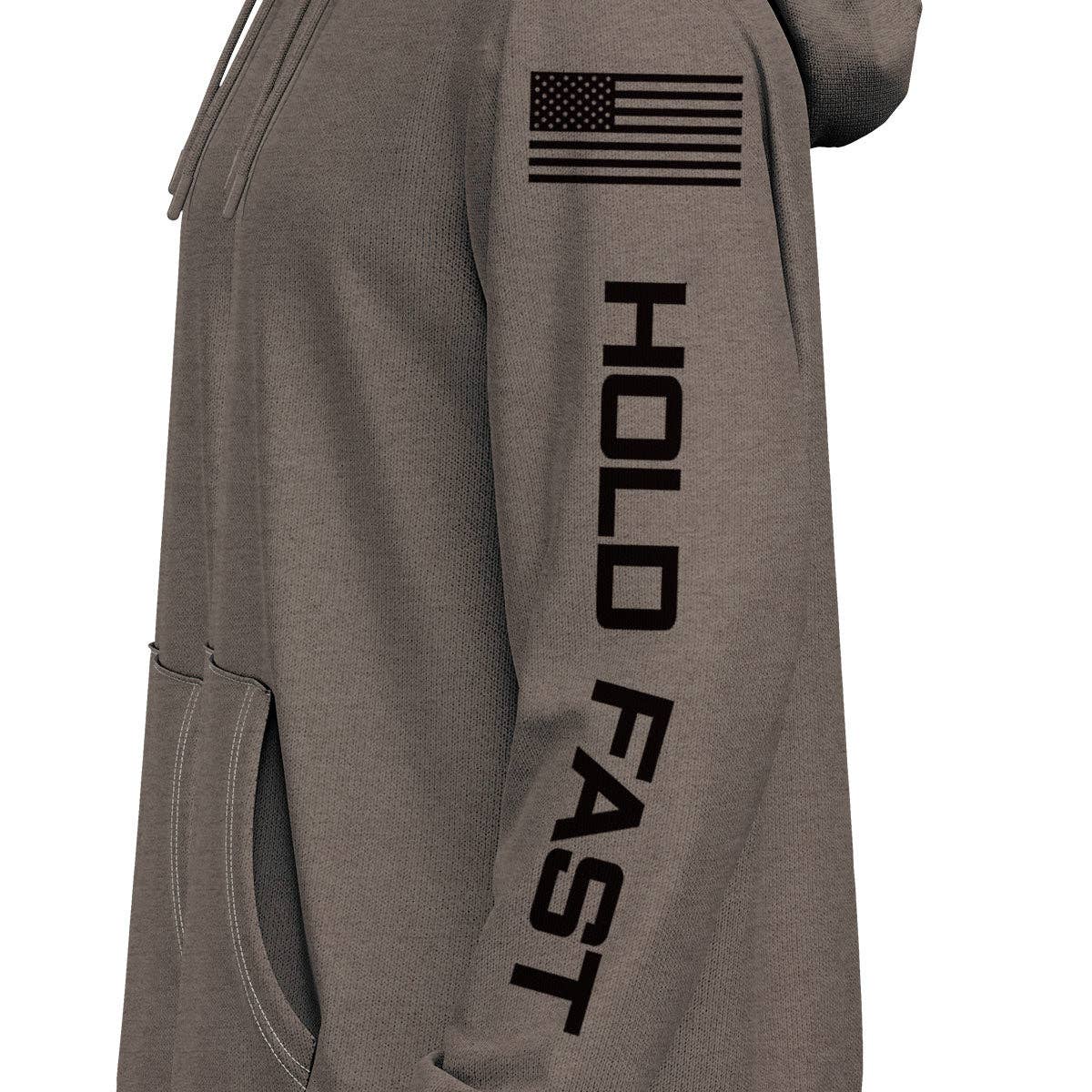 Argile Gunmetal Heather Sweat à capuche pour homme HOLD FAST Freedom Crest en vente sur Faire3