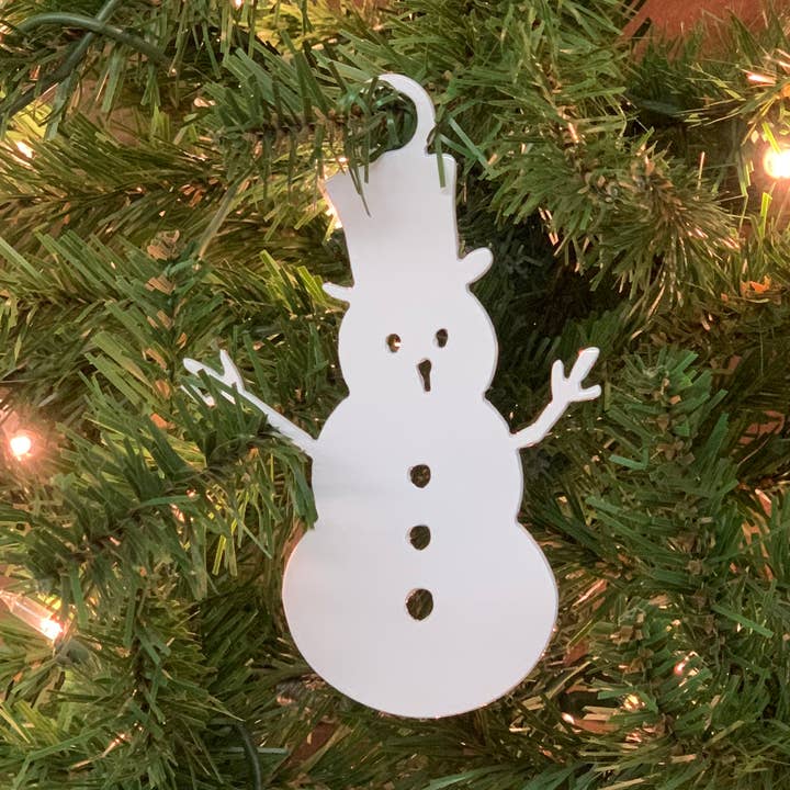 Snowman Metal Christmas Tree Ornament | 34 Colors | Handmade for wholesale by Good Vibes Metal