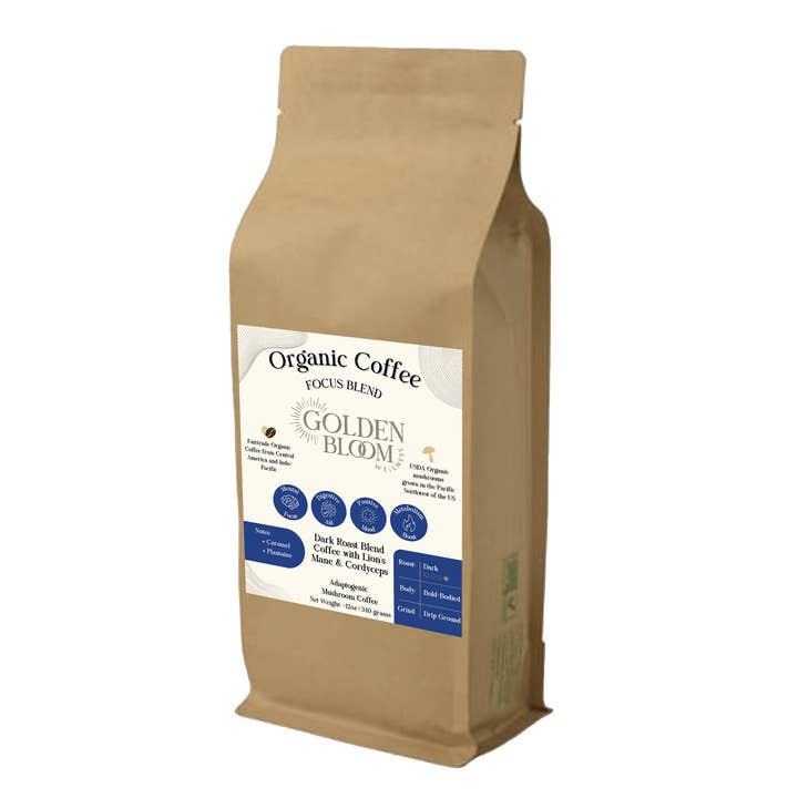 Café Orgânico Torra Escura com Cogumelos por atacado de Golden Bloom Wellness