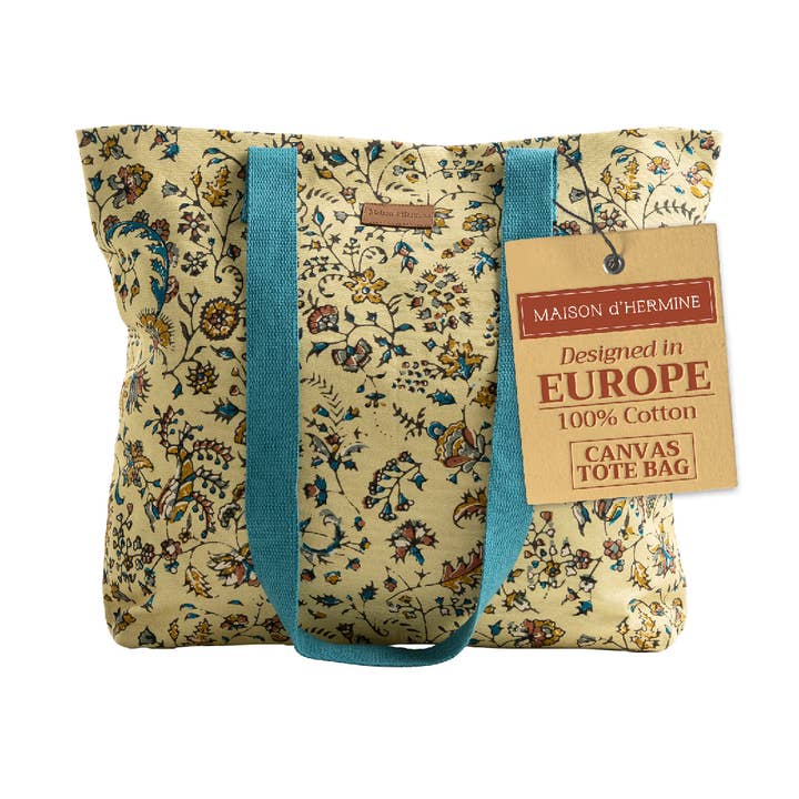 Maison d'Hermine - Design in Every Thread - Wholesale Tote Bag - Unisex - Canvas Tote Bag 100% Cotton Lakshmi - ISHA - 17.7" x 14.5"