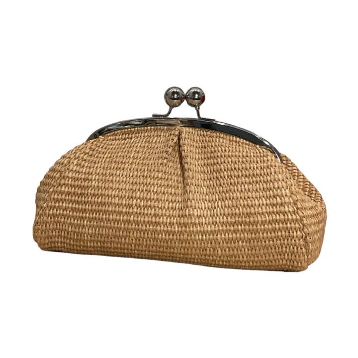 SAC CUIR RAPHIA FERMOIR MELORO pour la vente par Louisa lee