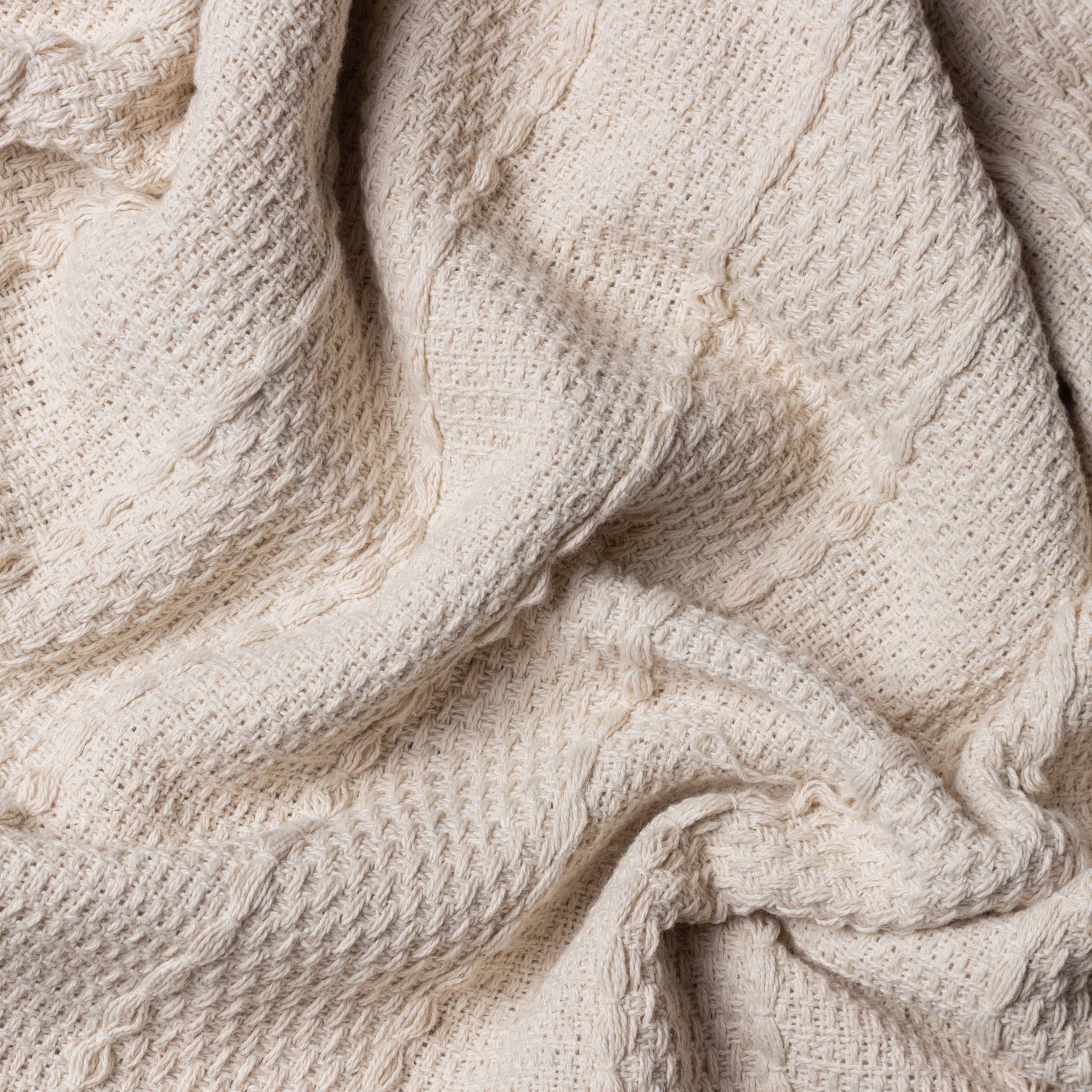 Caliche Woven Tasselled Throw Natural for wholesale on Faire2