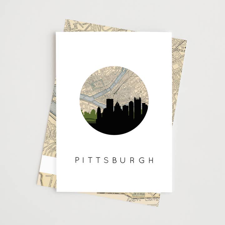 Cartão comemorativo do horizonte da cidade da Pensilvânia | Várias cidades por atacado de Paperfinch Design