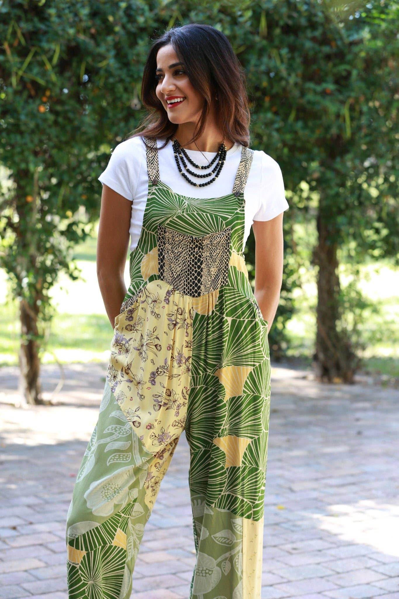 Sacred Threads – wholesale Overalls – Women's – Patchwork Hippie Jungle Dream Overall2