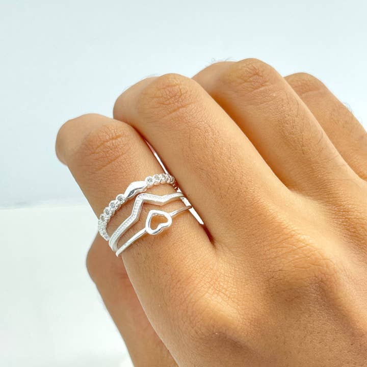 925 Sterling Silver Clear Cubic Zirconia Simulated Stackable Layered Ring, Wave & Heart, Stamped 925, Wholesale Jewelry Making Supplies and other Purchase Wholesale sterling silver chokers. Free Returns & Net 60 Terms on Faire trending on Faire.
