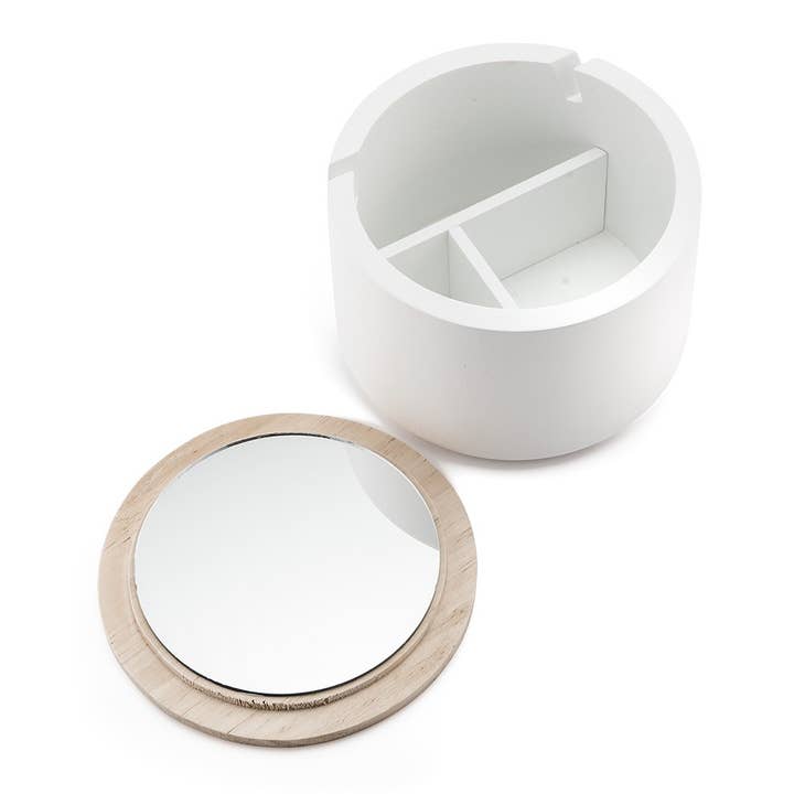 Large Round Wooden Jewelry Box - Natural for wholesale by Weddingstar Inc.