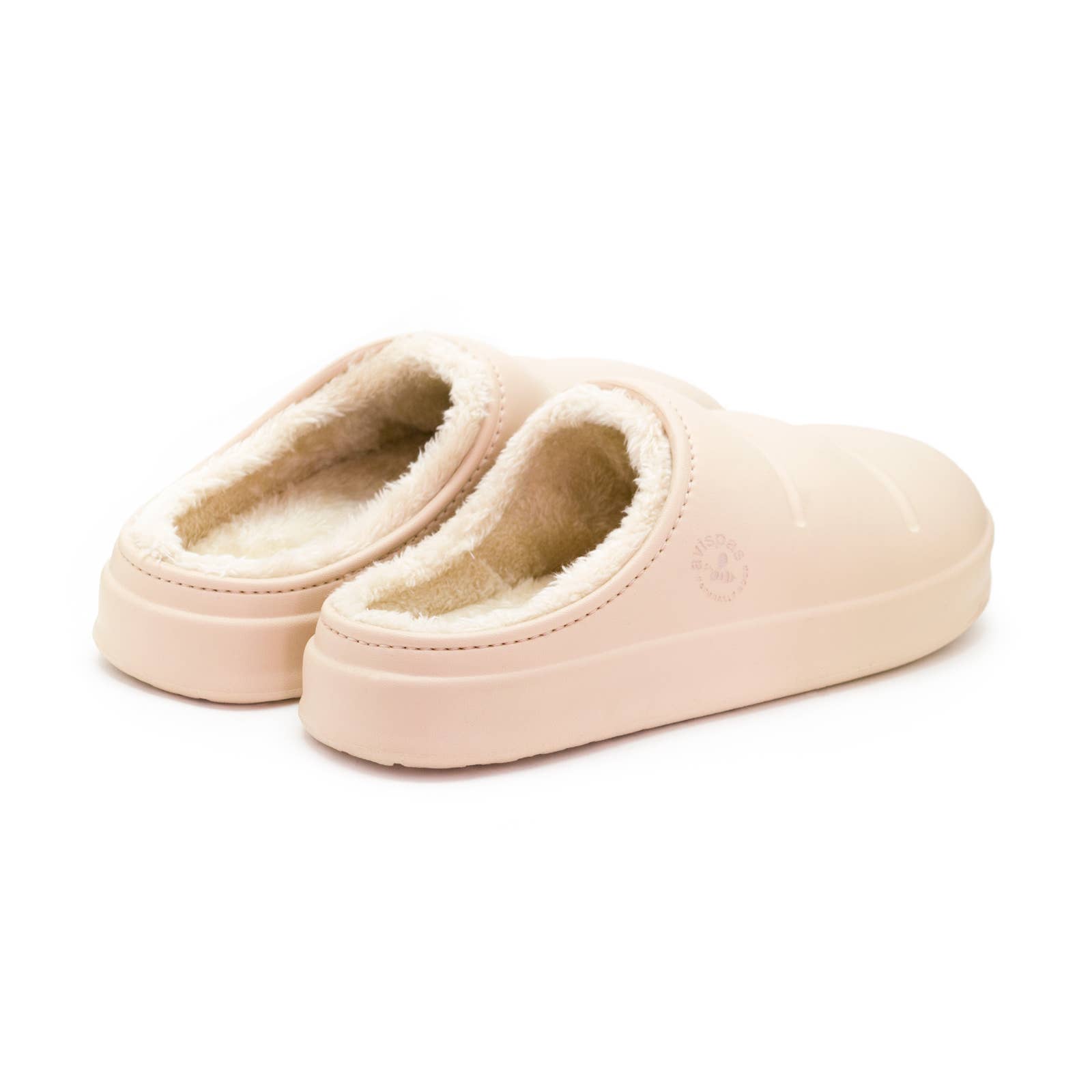 Avispas - Vente Mules – femme - Mule d’hiver végan beige Simson avec chaussette basse5