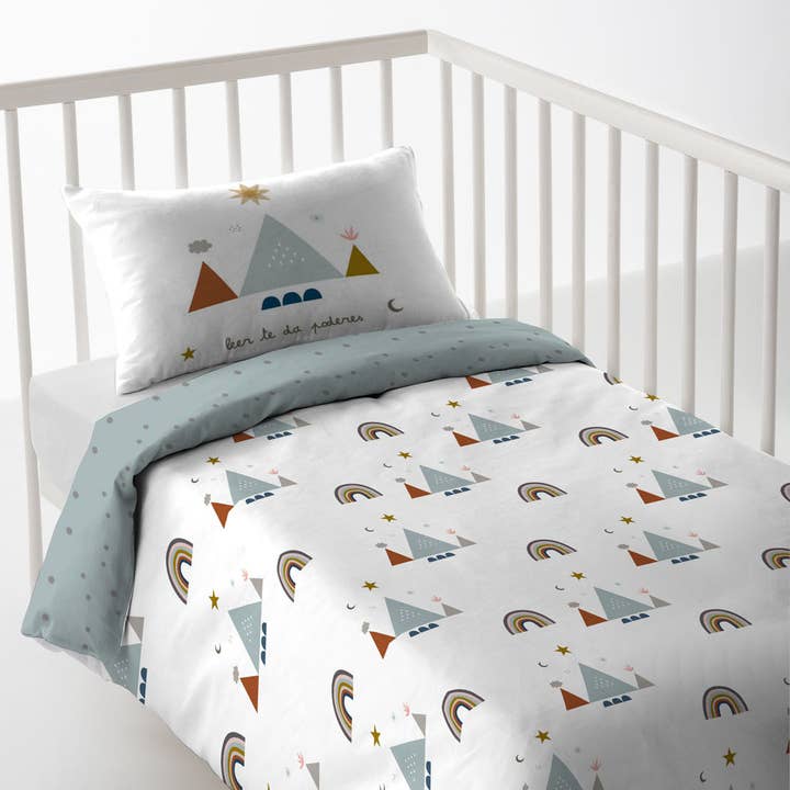 Creaciones Euromoda SL (Naturals Home) – Engroshandel Dynebetræk - Børn og baby – Vugge Vendbart Dynebetræk 2STK SUSANITA BLÅ - HEI1