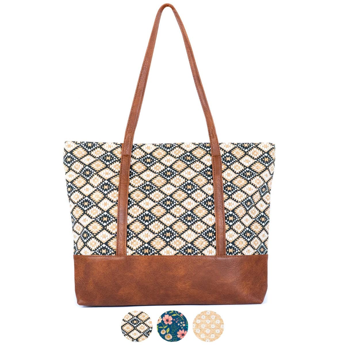 Meninas Bonitas Cork - Wholesale Tote Bag - Women's - Cork Tote Bag with Vegan Leather Straps BAG-23719