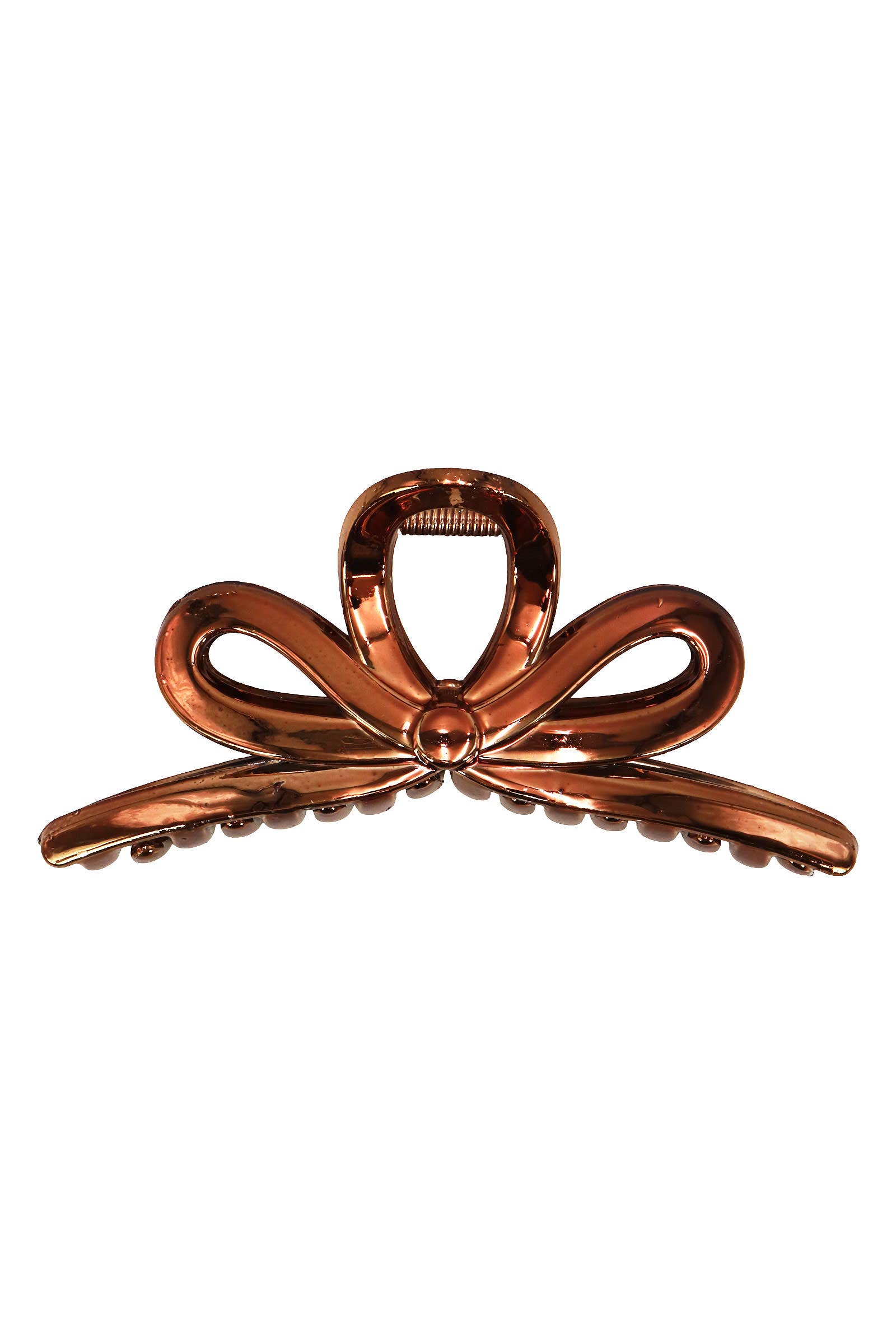 ASSORTED Chrome Metallic Ribbon Bow Wide Hair Claw for wholesale on Faire4