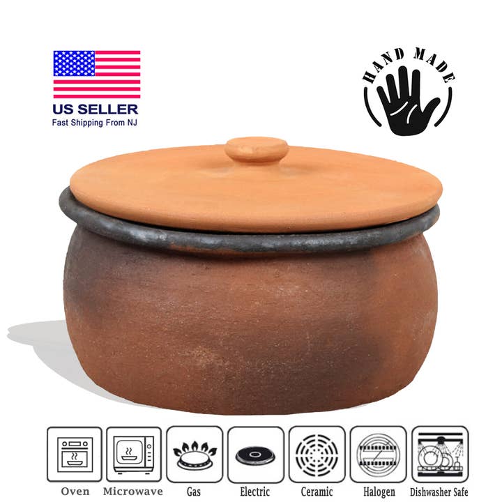 Hakan - Wholesale Cooking pot - Twice-baked Terracotta, Unglazed Clay Cooking Pot with Lid4