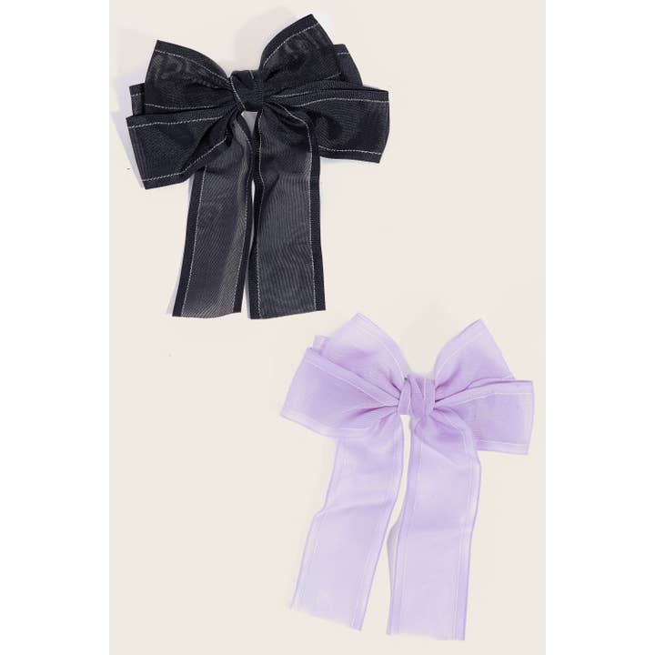 Ensemble de 2 pinces à cheveux à nœud en ruban transparent pour la vente par Anarchy Street