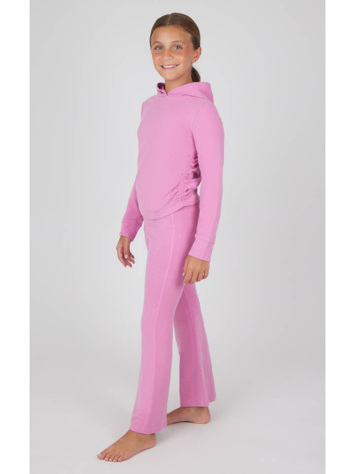 90 Degree by Reflex & Yogalicious - Wholesale Top & Pant Set - Kids - Yogalicious Tween Girls Melange Hoodie and Flare Pant Set7