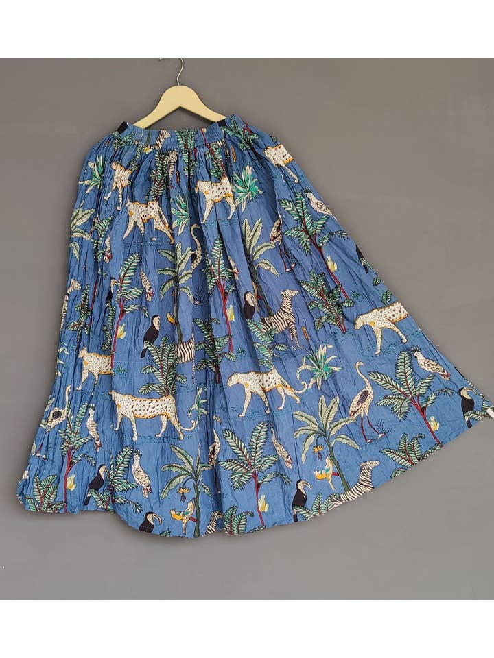 Bhawana Handicrafts - Wholesale Skirt - Women's - Indian Cotton Block Print Handmade Bohemian Floral Skirt