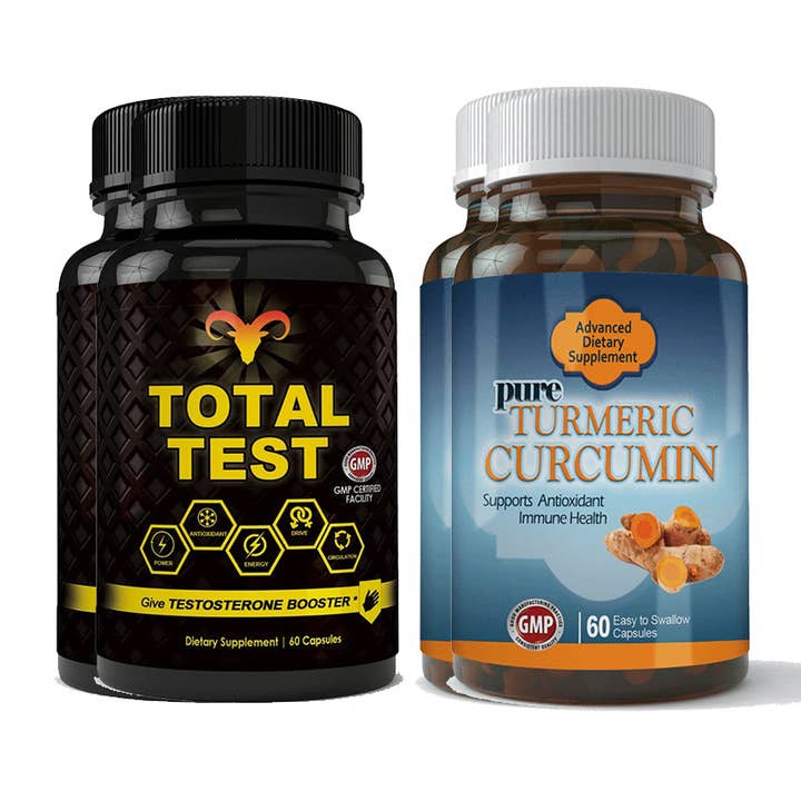 Totally Products - Wholesale Oral Supplement/Vitamin - Total Test Testosterone Booster and Turmeric Curcumin Combo Pack3