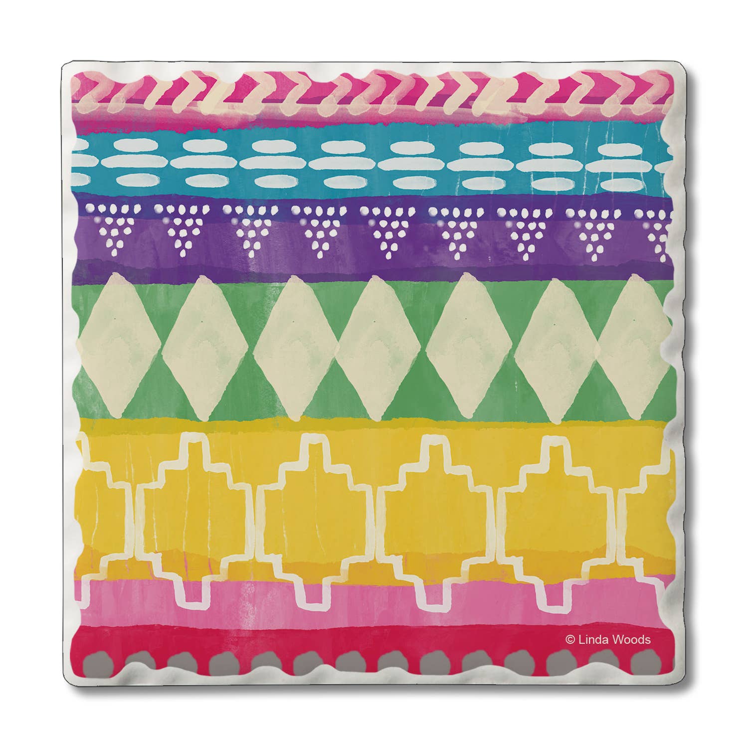 Conimar Promotions - Wholesale Coasters - "Color Fiesta" Single Tumbled Tile Coaster   0