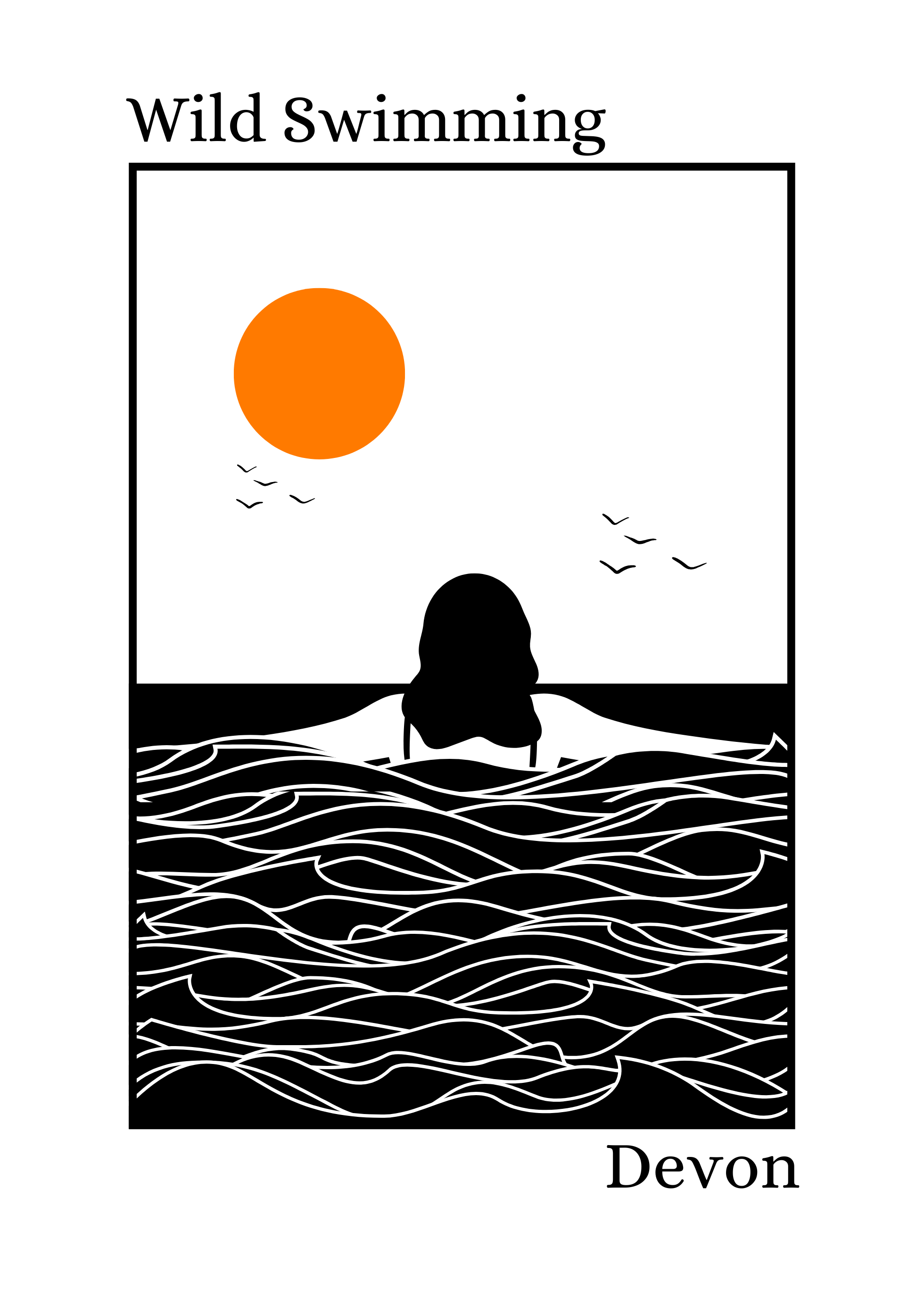 Waves & Wander - Wholesale Art Print - Personalise Location Wild Swims Print6