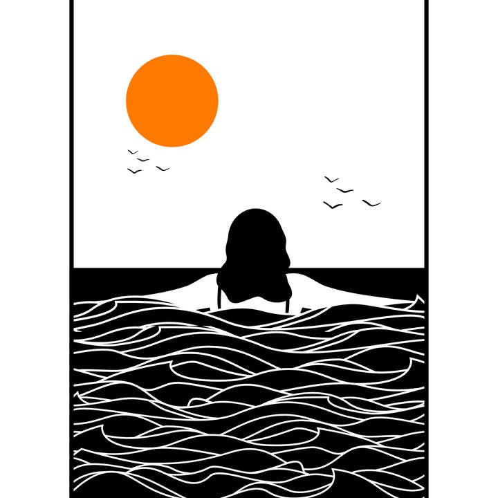 Waves & Wander - Wholesale Art Print - Personalise Location Wild Swims Print6