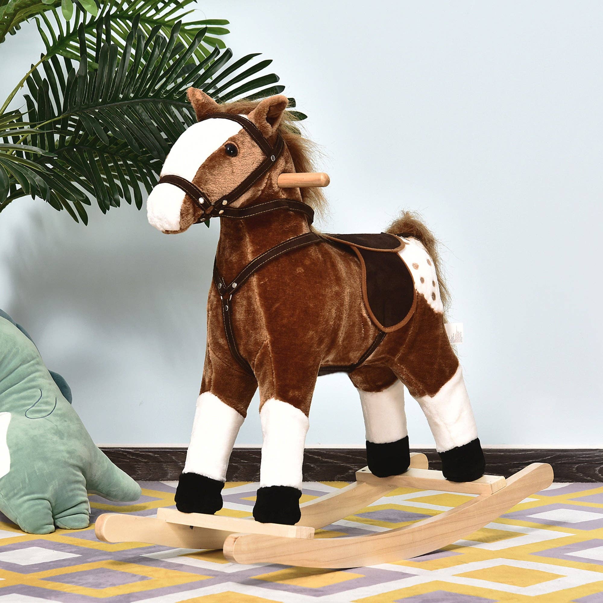 39F Inc. - Wholesale Rocking Horse - Kids - Plush Rocking Horse with Saddle and Sounds for Kids9