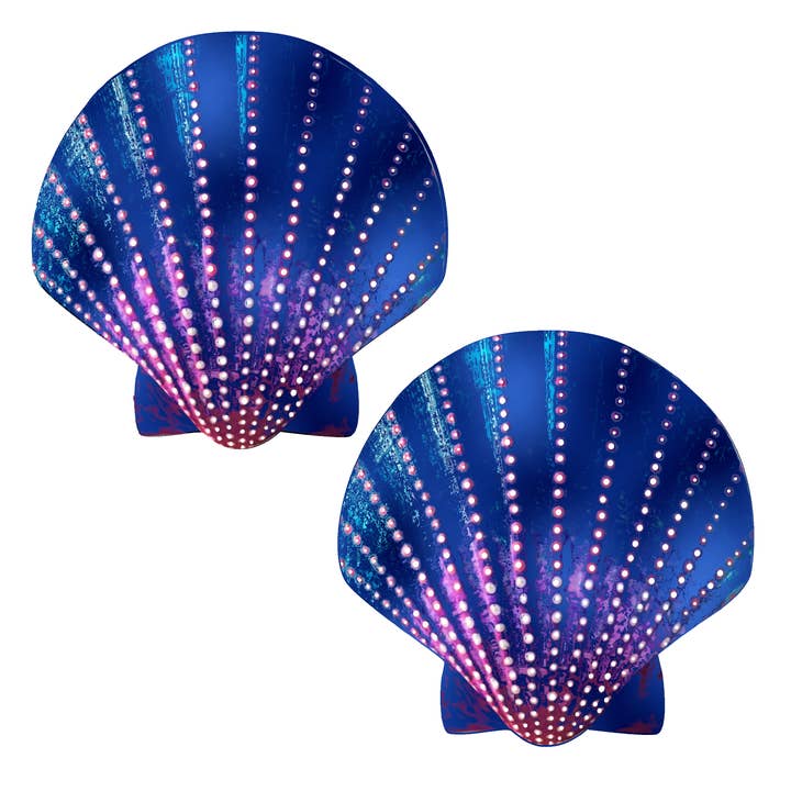 Rainbow Seashell Nipple Cover Pasties for wholesale by Niptees