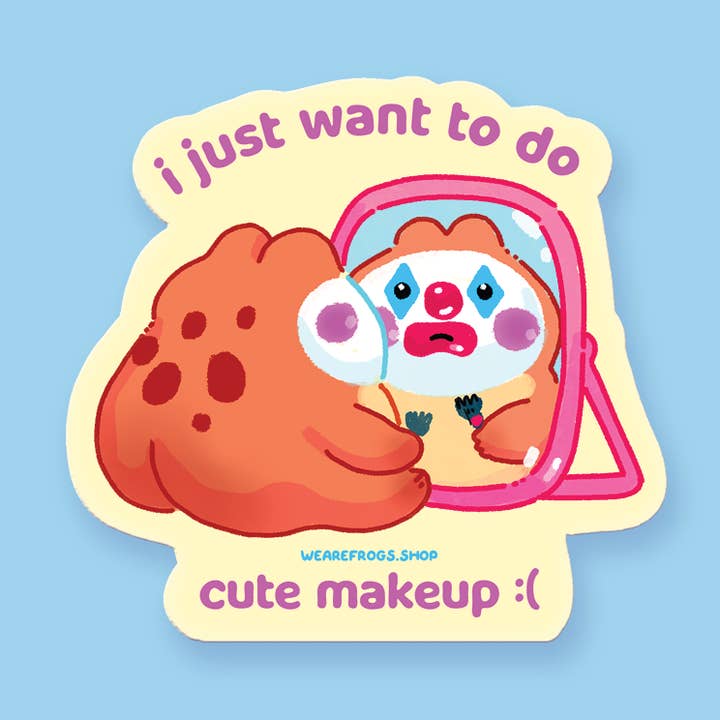Clown Makeup Frog Sticker for wholesale by We Are Frogs