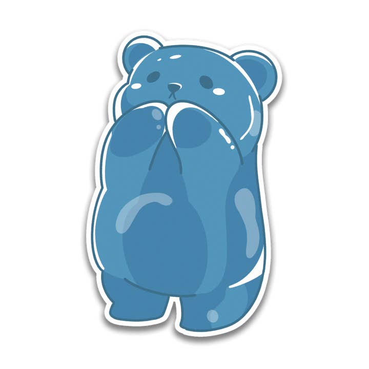 Blue Gummy Bear Sticker for wholesale by Stick With Finn