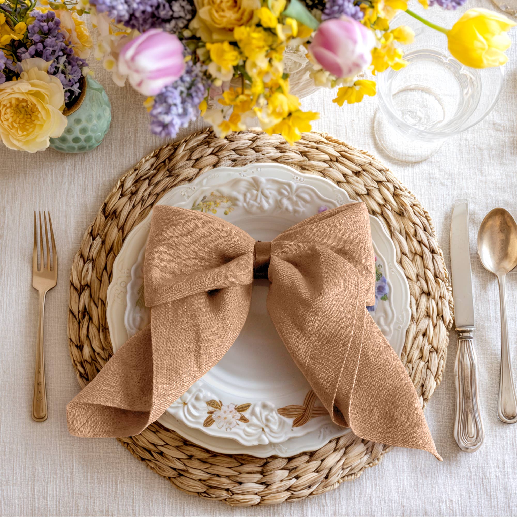 Triton Linen - Wholesale Dinner & Cloth Napkin - Pure French Linen Napkins 100% Linen Cloth Napkins, Set of 43