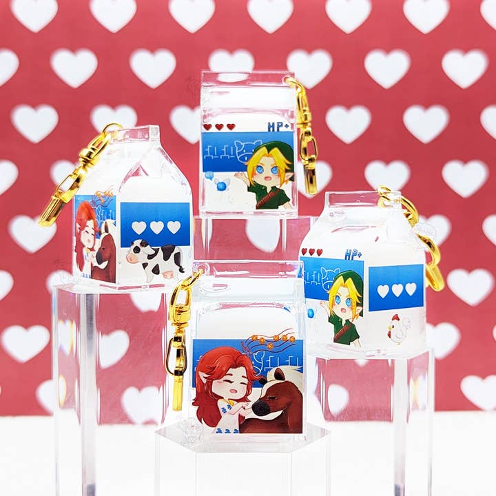 LoZ | Lon Lon Milk | Breloques en carton à lait pour la vente par squibblefu