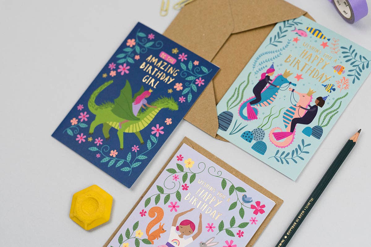 Mifkins - Vente Cartes d'anniversaire - Carte d'anniversaire La Princesse et le Dragon7